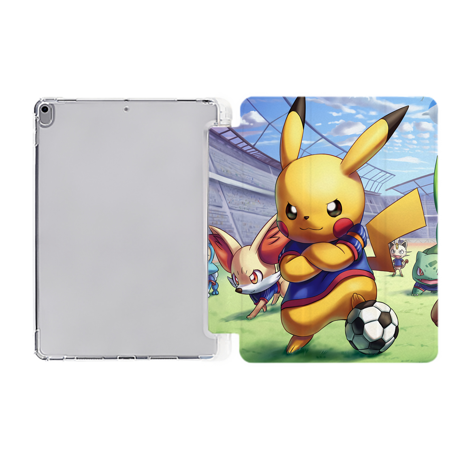 （画像用） ポケットモンスター Pokémon IPad ケース ペン収納付き 三つ折りスタンド PUレザー×シリコン 対応機種9.5/10.5/10.9インチ
